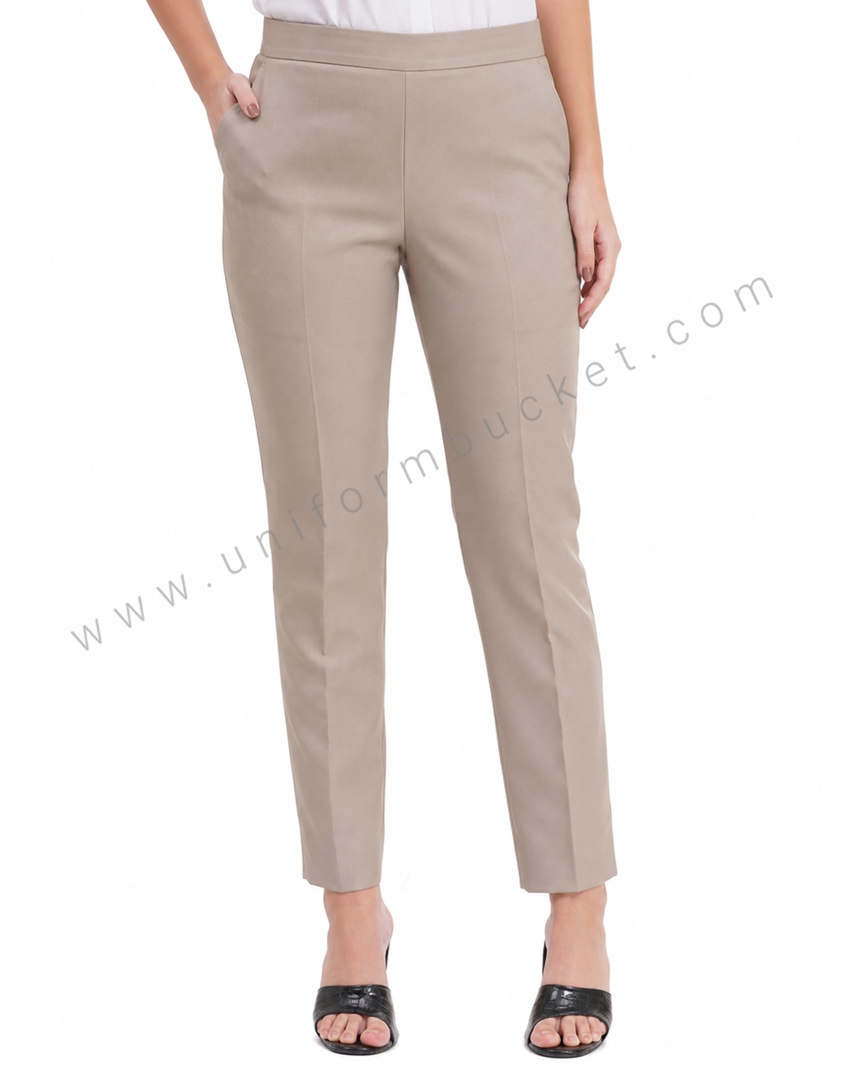 Khaki Formal Trousers For Female view 1